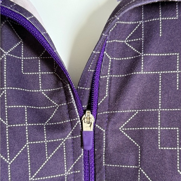 Nike Pro Hyperwarm Dark Purple Geometric Print Half‎ Zip Warm Size Small - Picture 10 of 15